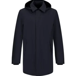 Chaqueta azul marino con cremallera y puños ajustados