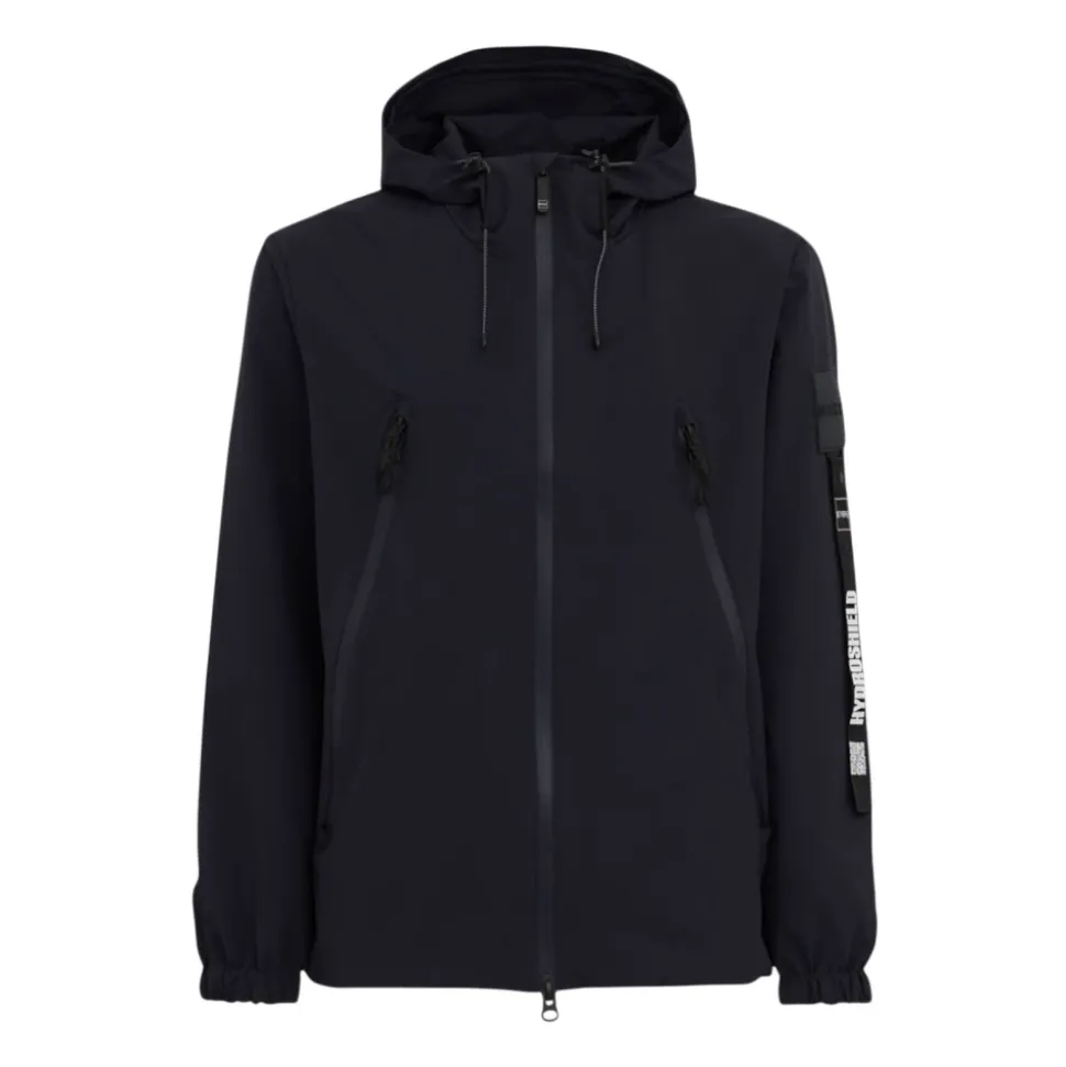 Chaqueta con capucha y parche del logo