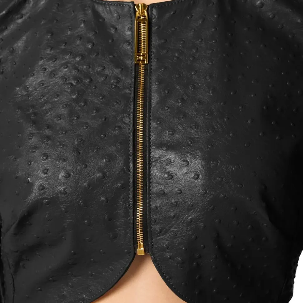 Chaqueta con estampado de avestruz