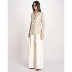 Chaqueta cruzada de lino y algodón