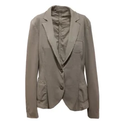 Chaqueta de algodón jersey verde-gris