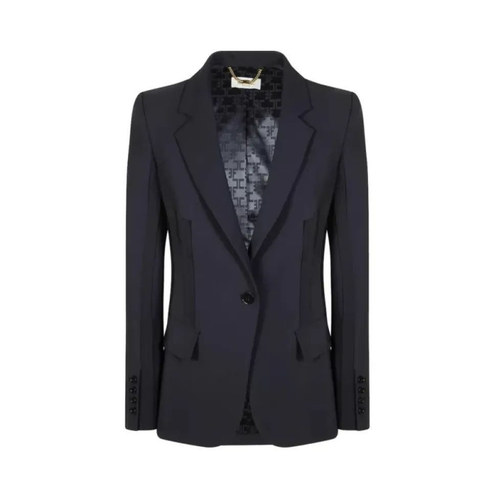 Chaqueta de crepé elástico de doble capa