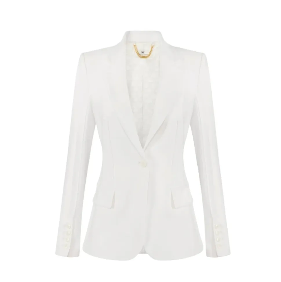 Chaqueta de crepé elástico de doble capa