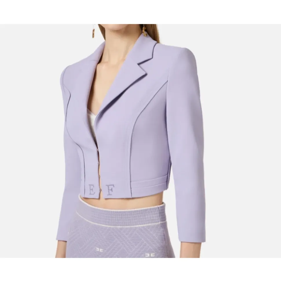 Chaqueta de Crepé Elástico de Doble Capa
