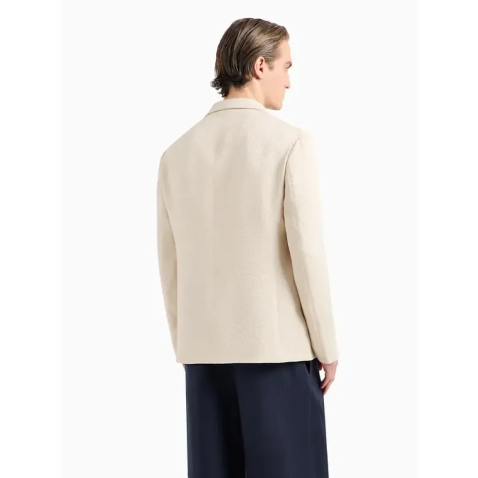Chaqueta de Jersey de Malla con Mezcla de Seda