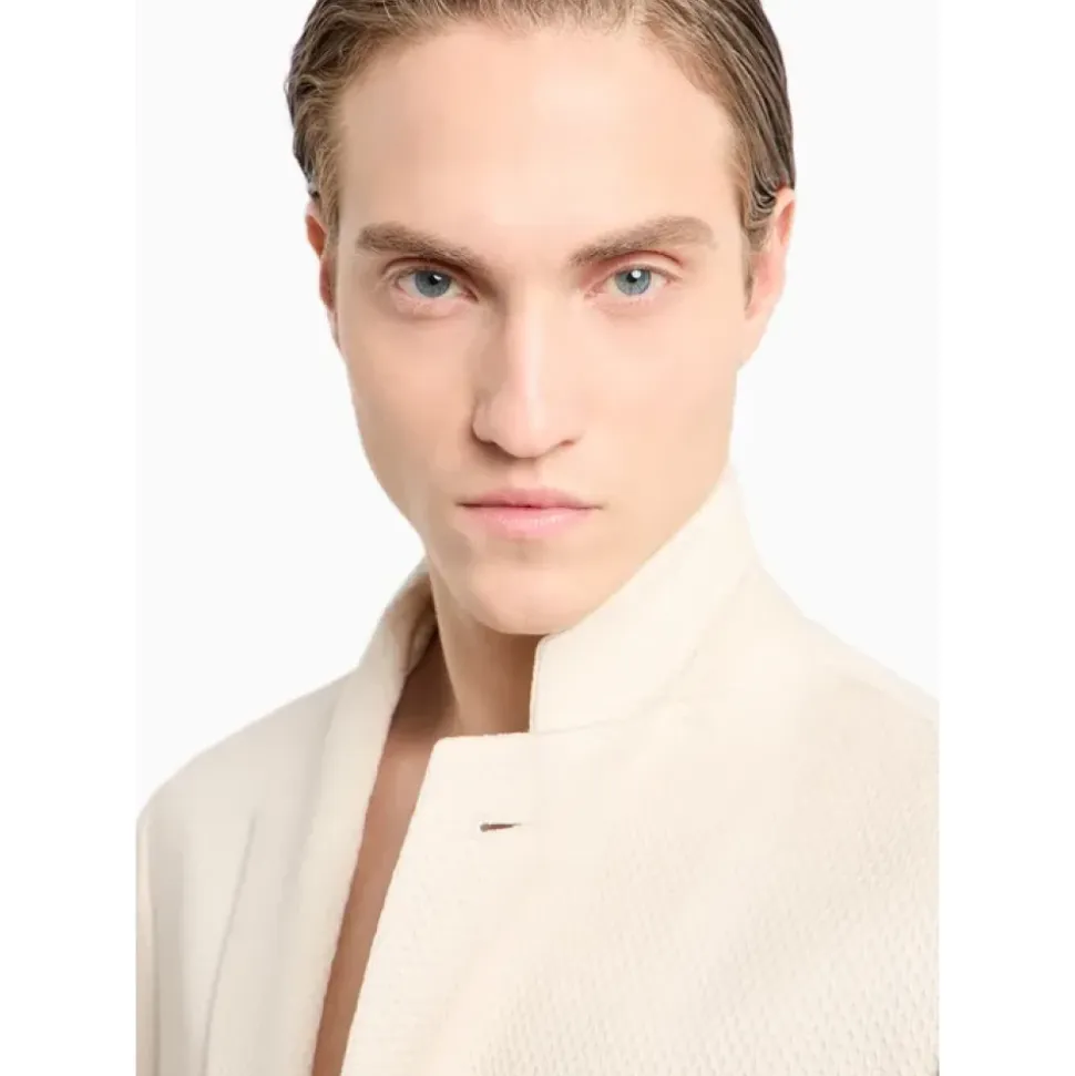 Chaqueta de Jersey de Malla con Mezcla de Seda