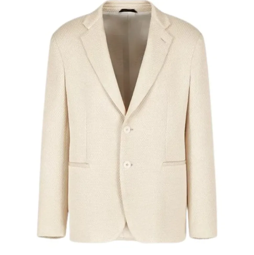 Chaqueta de Jersey de Malla con Mezcla de Seda