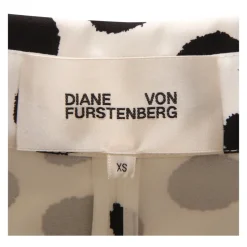 Chaqueta de Lana Cruzada con Estampado Abstracto de Lunares