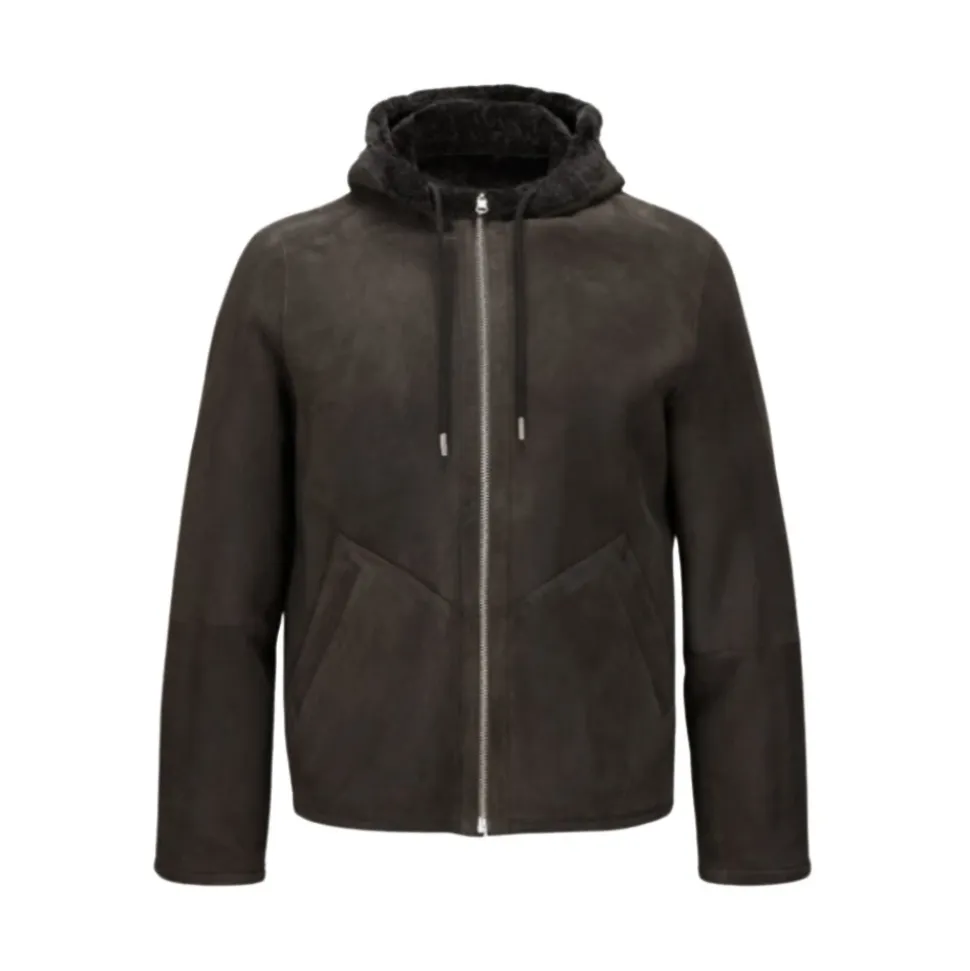 Chaqueta de Piel Sintética y Borrego
