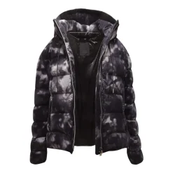 Chaqueta de Plumón de Terciopelo con Capucha Desmontable