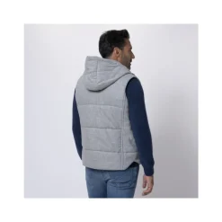 Chaqueta Gris de Lana sin Mangas con Capucha