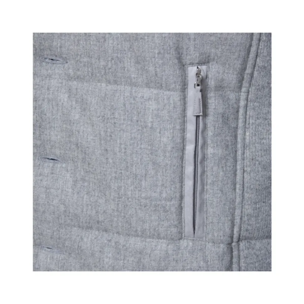 Chaqueta Gris de Lana sin Mangas con Capucha