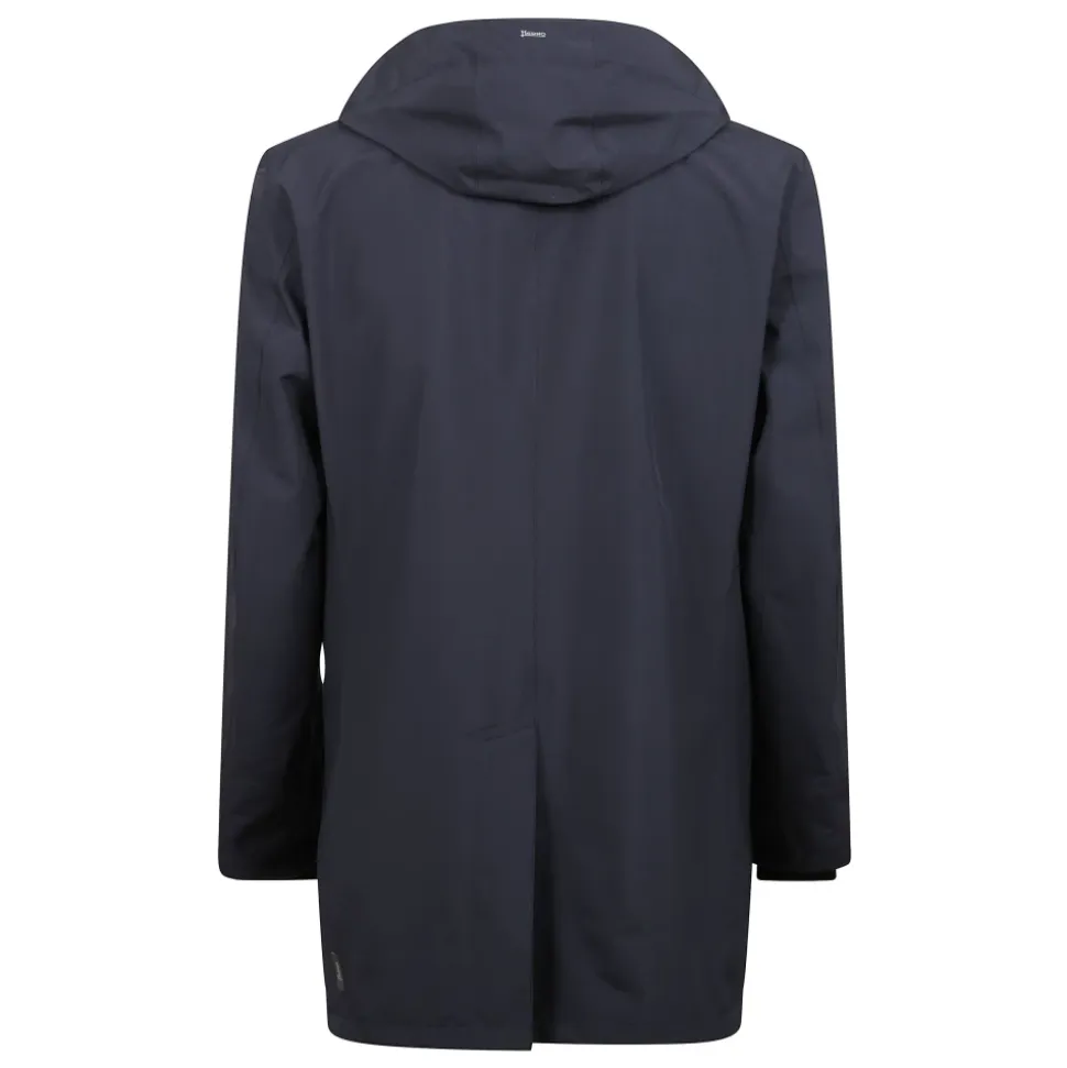 Chaqueta impermeable con capucha, cierre frontal