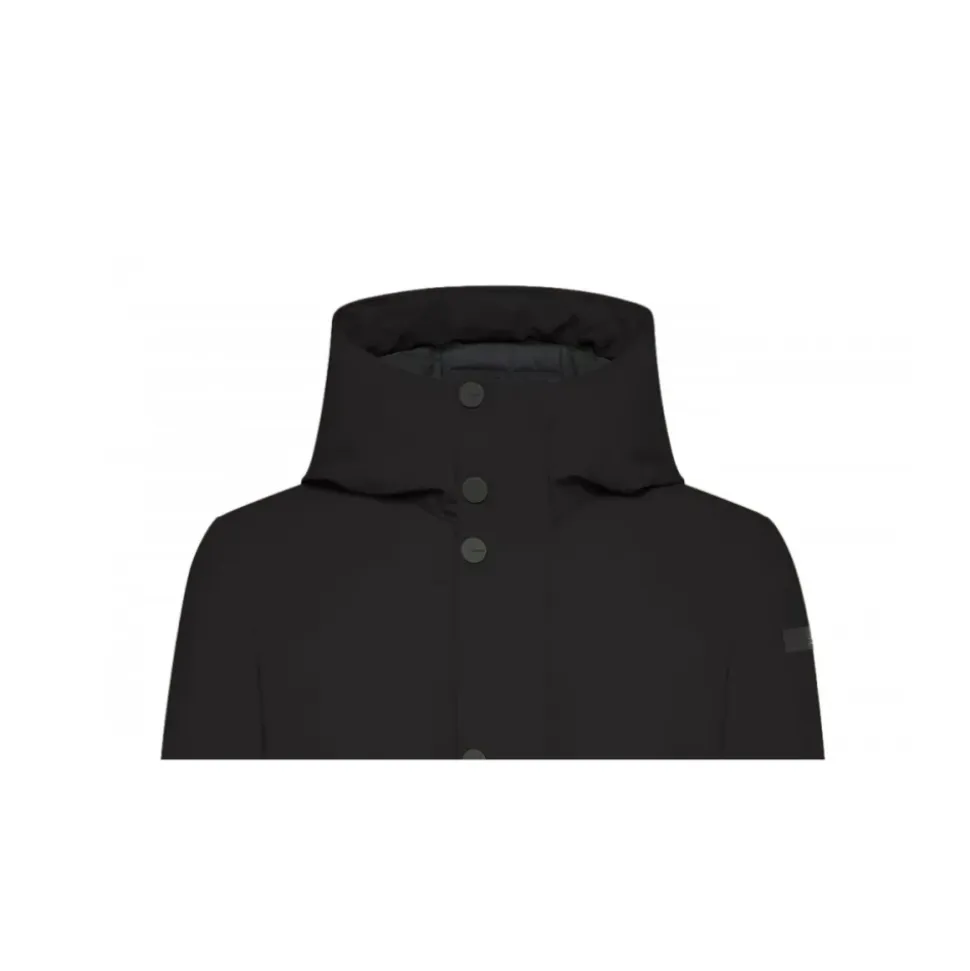 Chaqueta Parka Negra con Tejido Surflex
