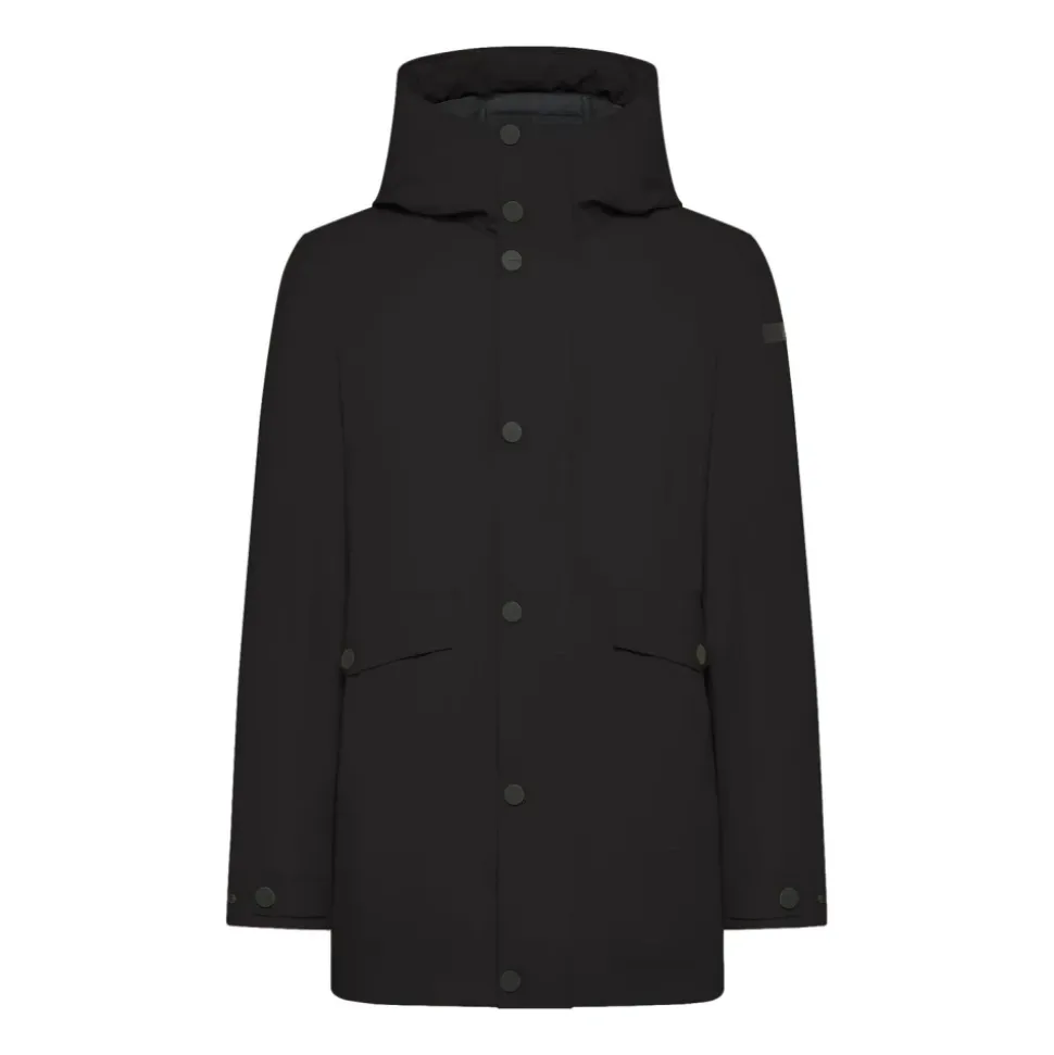 Chaqueta Parka Negra con Tejido Surflex