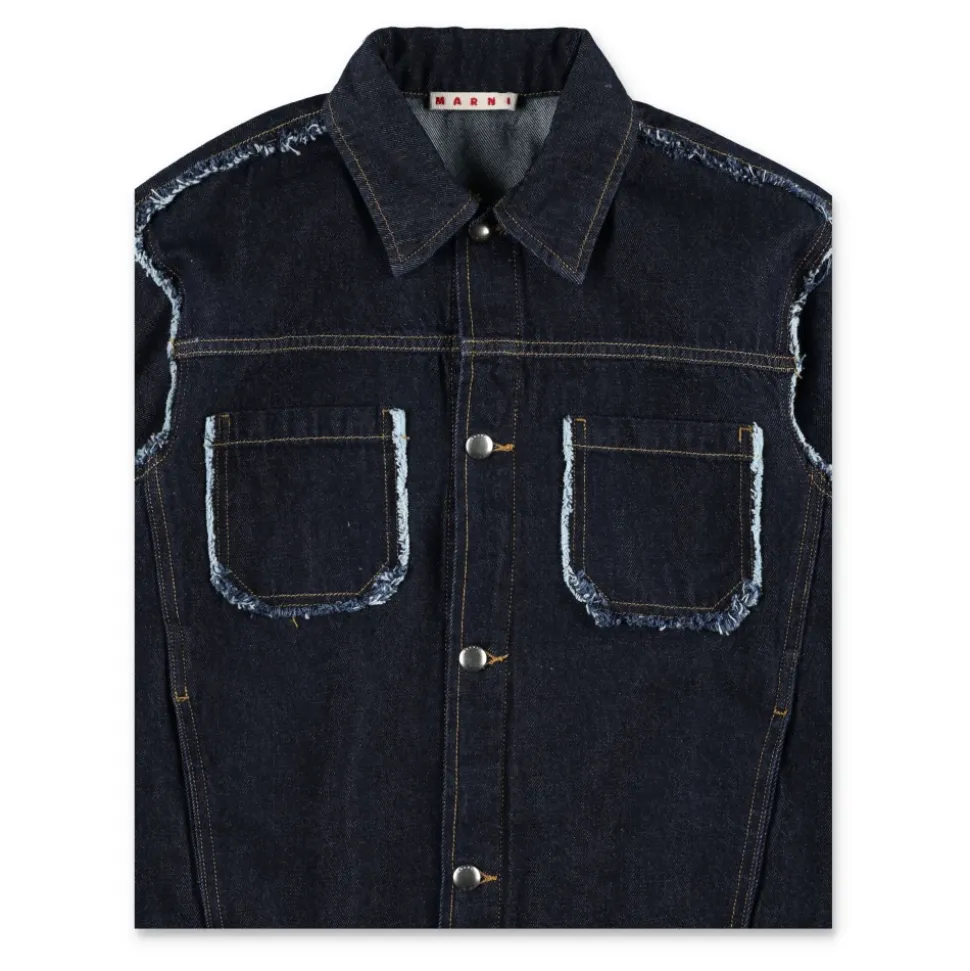 Chaqueta Vaquera con Bordes Deshilachados