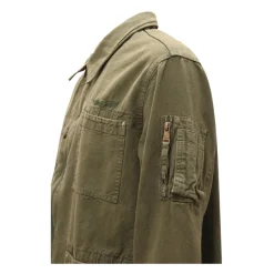 Chaqueta Vintage Estilo Militar Davis Khaki