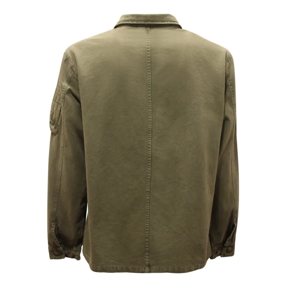 Chaqueta Vintage Estilo Militar Davis Khaki
