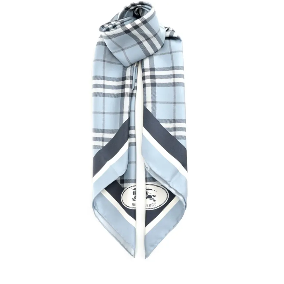 Check Knight Stamp Silk Scarf