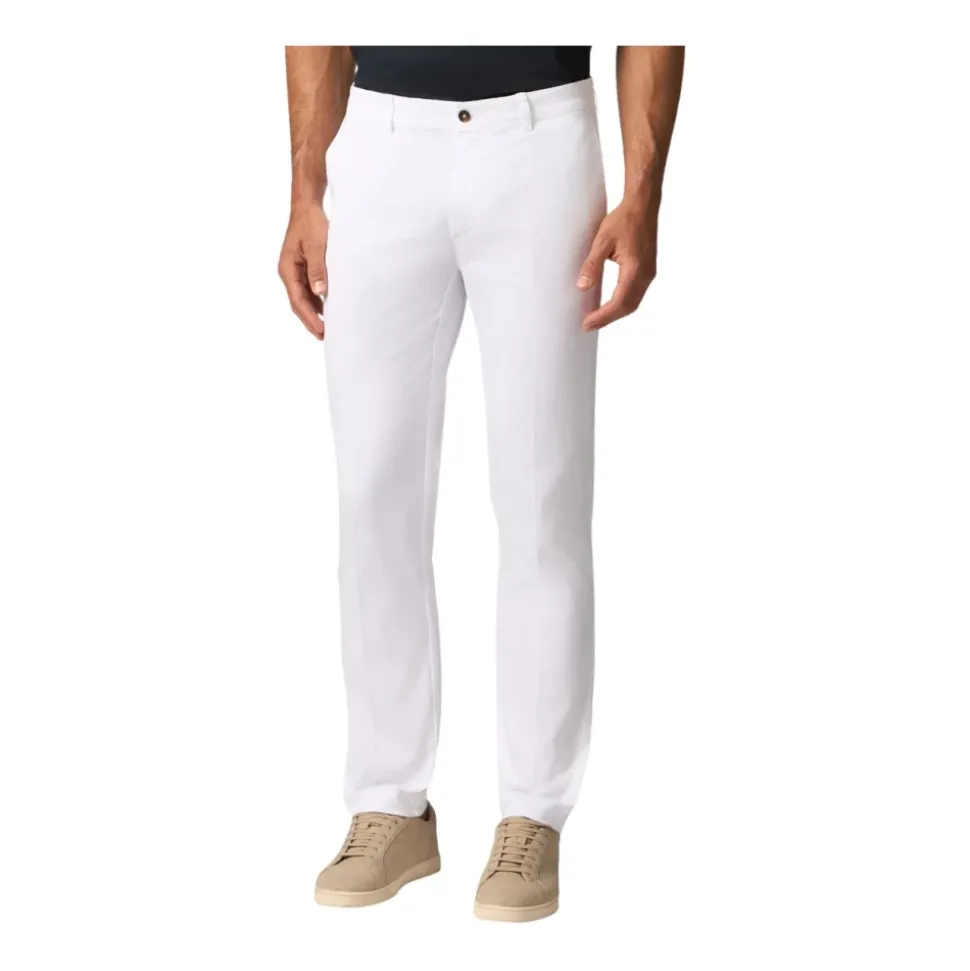 Chino de confort de gabardina de algodón elástico de corte regular