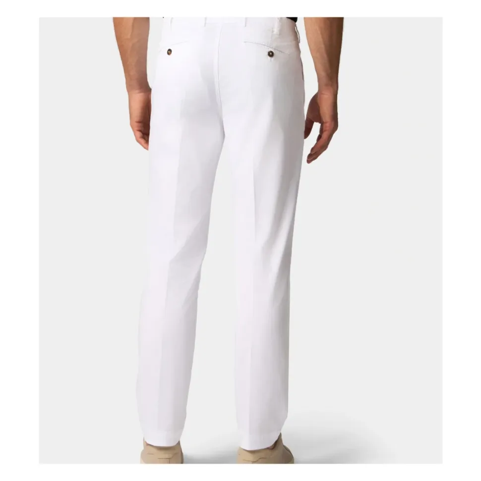 Chino de confort de gabardina de algodón elástico de corte regular