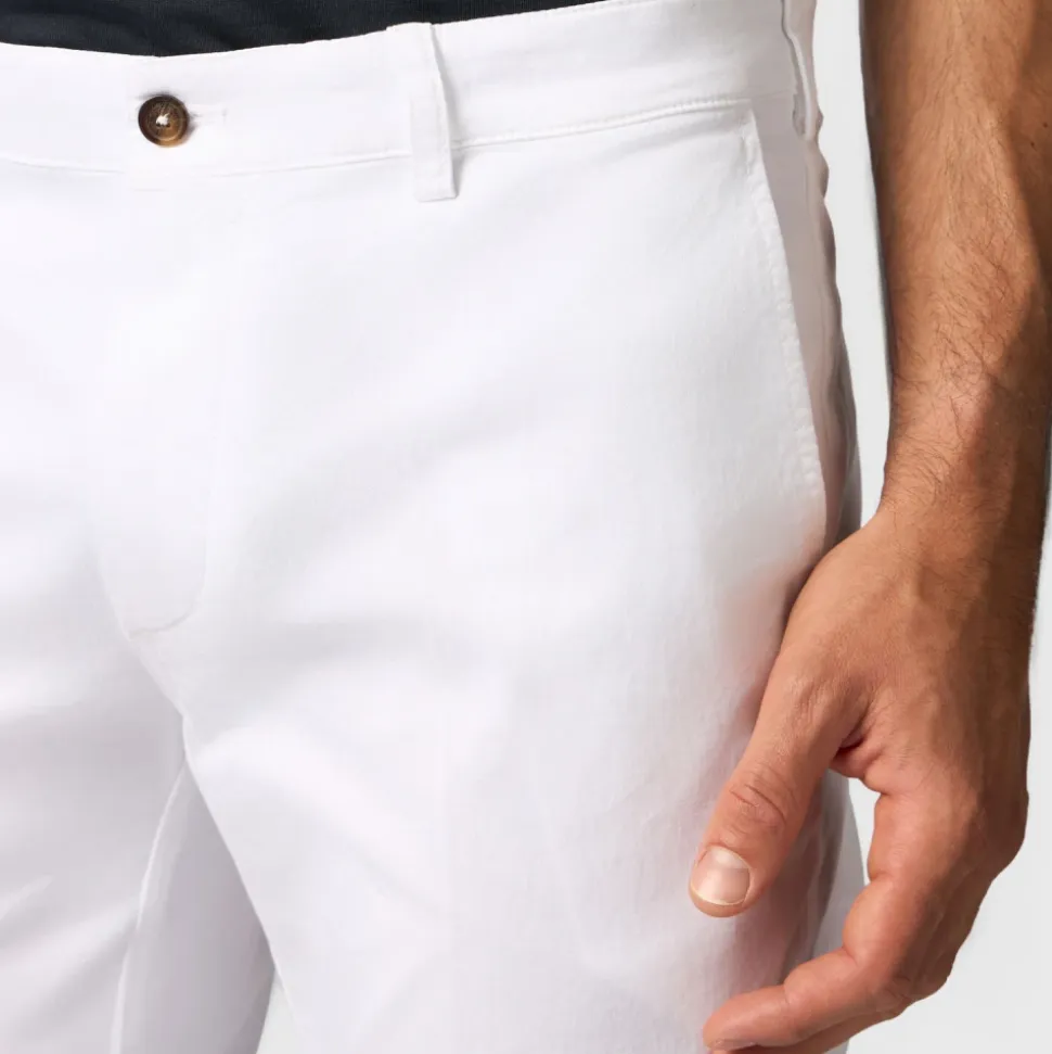 Chino de confort de gabardina de algodón elástico de corte regular