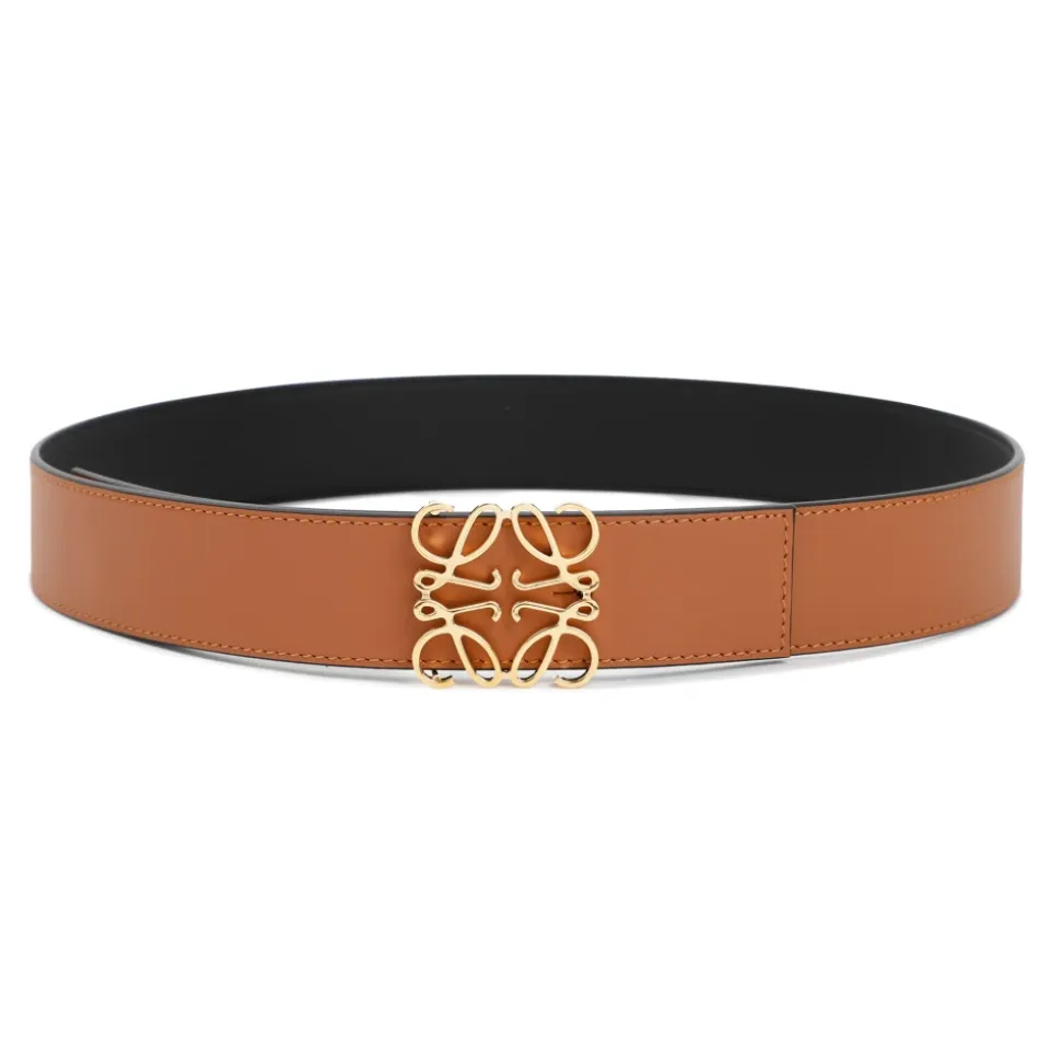 Cinturón Anagrama Reversible en Tan Black Gold