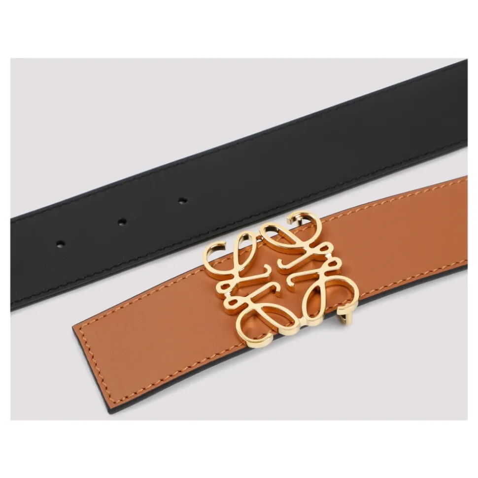 Cinturón Anagrama Reversible en Tan Black Gold
