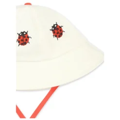 Cloche de Algodón Marfil con Bordado de Mariquitas