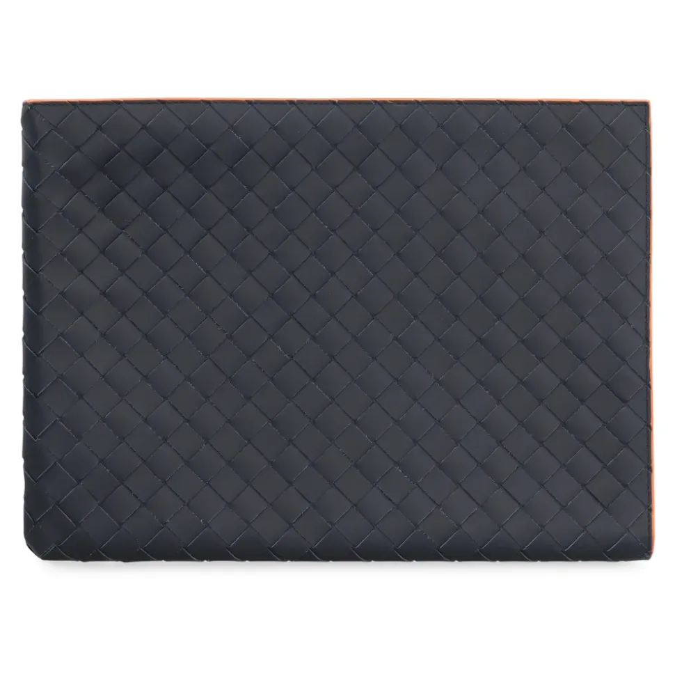 Clutch de cuero con motivo Intrecciato