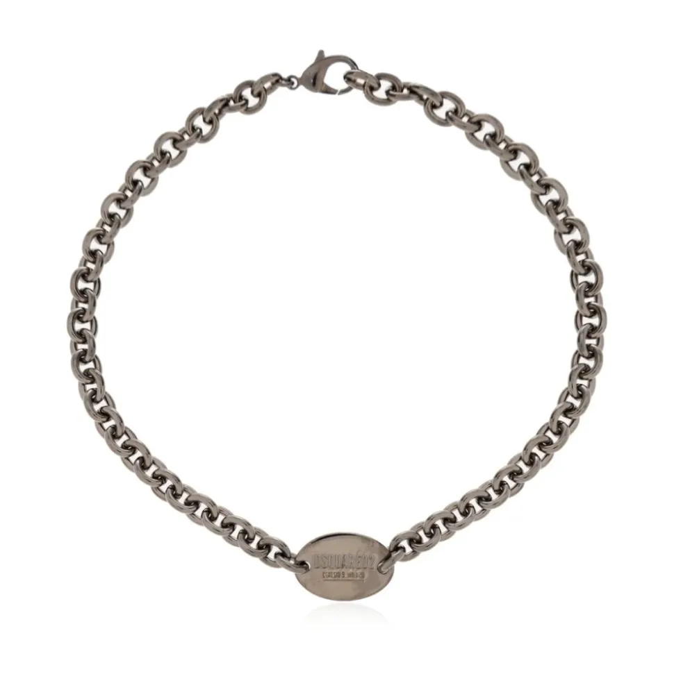 Collar con Cadena y Etiqueta de Logo