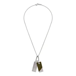 Collar de Acero Inoxidable Plateado para Hombre