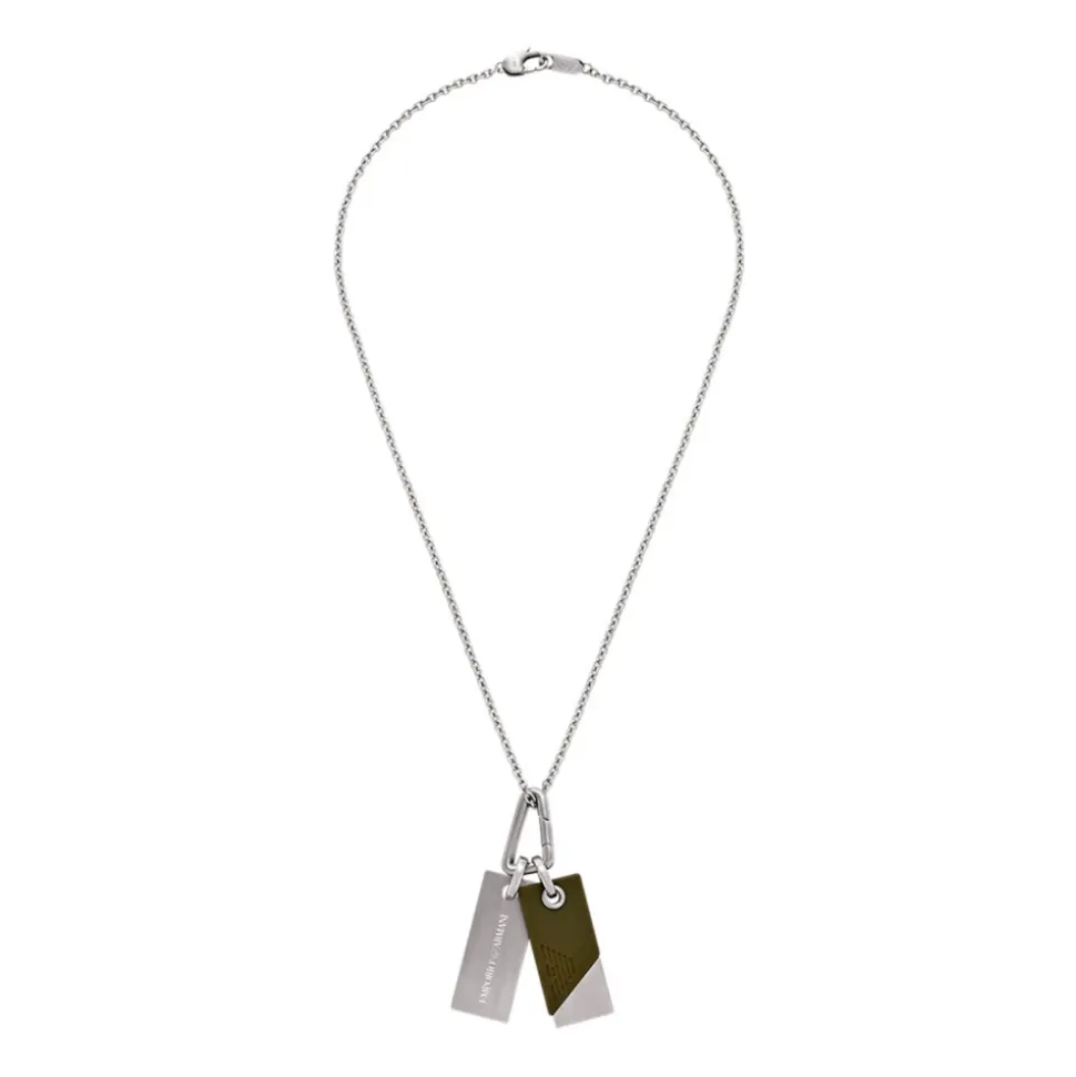 Collar de Acero Inoxidable Plateado para Hombre