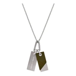 Collar de Acero Inoxidable Plateado para Hombre