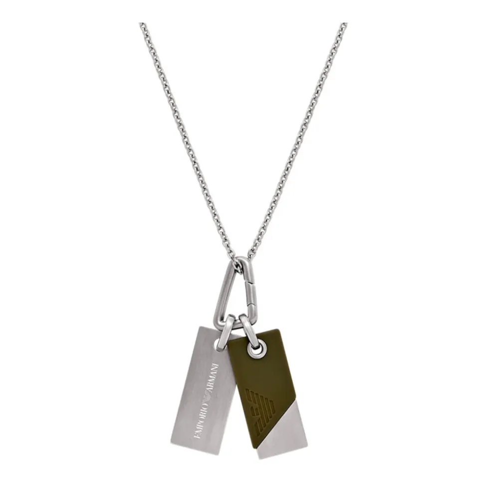 Collar de Acero Inoxidable Plateado para Hombre