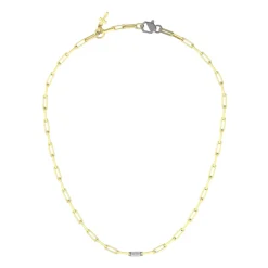 Collar de cadena con eslabones luminosos y cruz