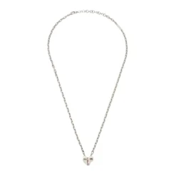 Collar de latón chapado en oro y plata con dijes