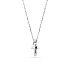 Collar Hombre Colgante Cruz Metal Gris 500mm GEAR PEAGN2211512