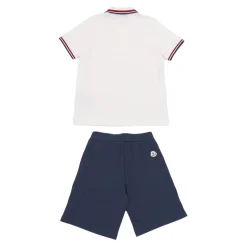 Conjunto de Piqué de Algodón con Ribete Tricolor