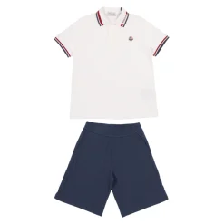 Conjunto de Piqué de Algodón con Ribete Tricolor