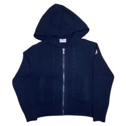 Cárdigan Niños Azul Tejido Capucha