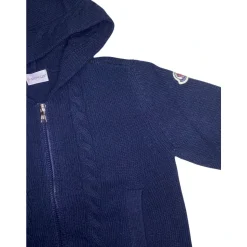 Cárdigan Niños Azul Tejido Capucha