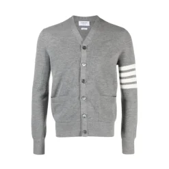 Cárdigan V-Neck Waffle Stitch Gris Claro