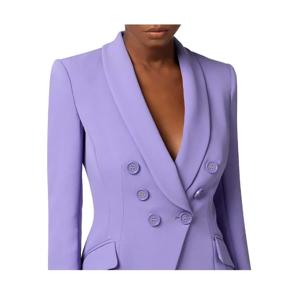 Crêpe Double-Breasted Jacket