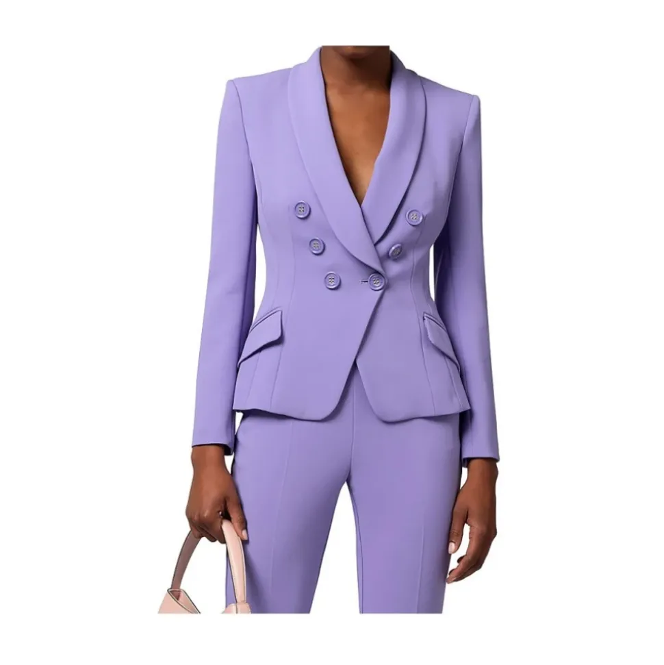 Crêpe Double-Breasted Jacket