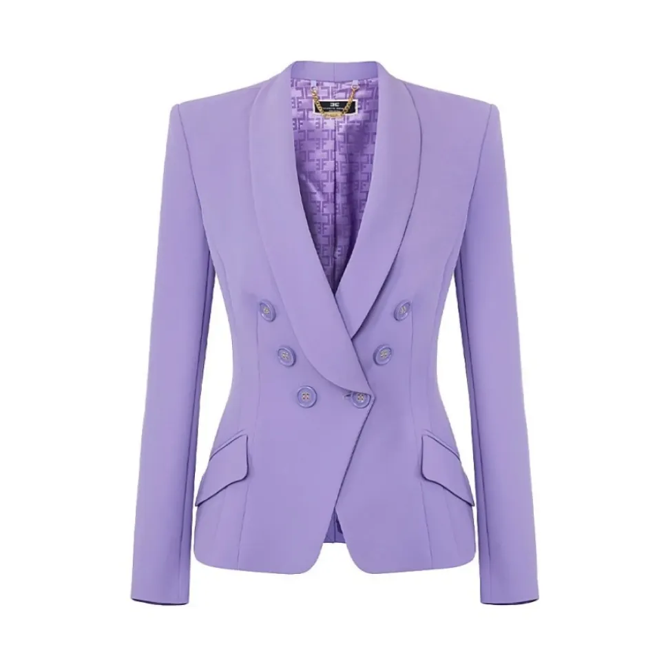 Crêpe Double-Breasted Jacket