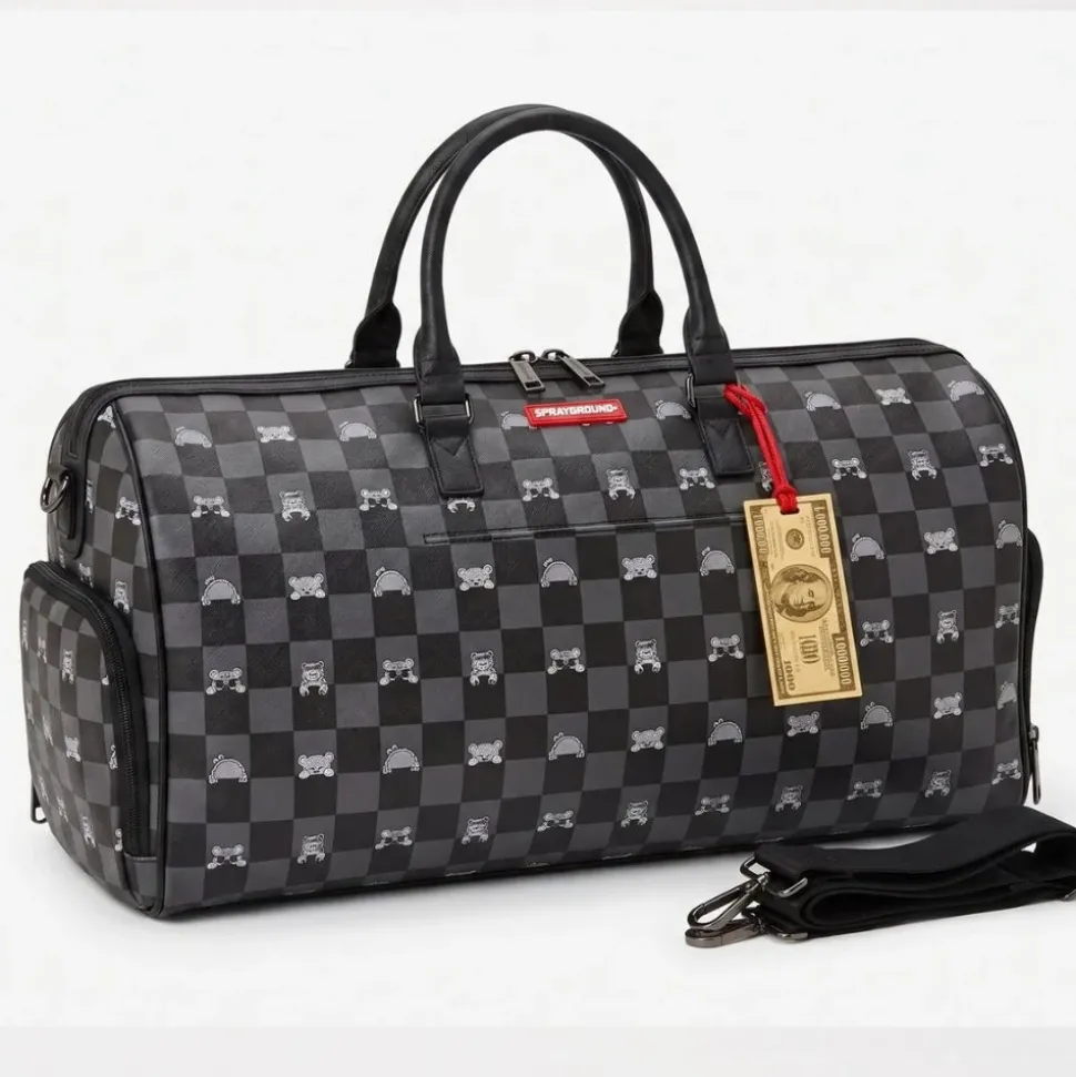 910D8910 Peeking Character Check Duffle