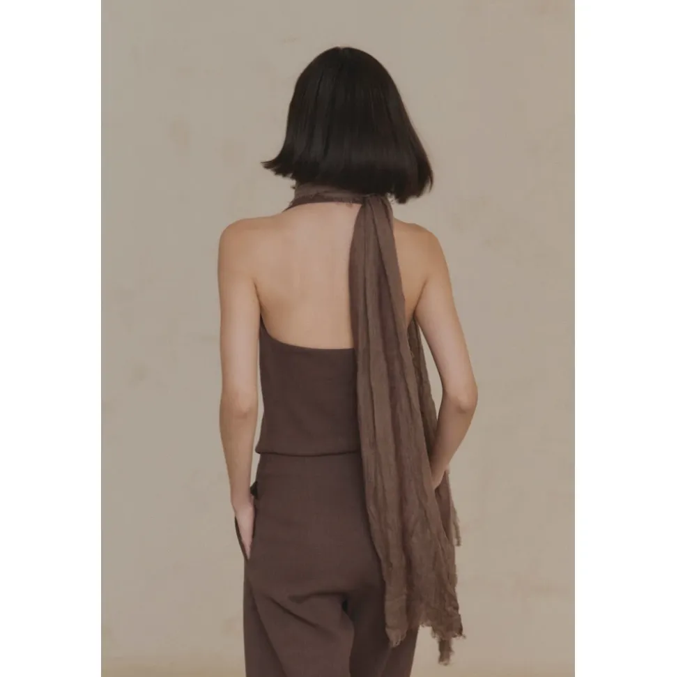 Eclipse, foulard a rayas morado maltinto-