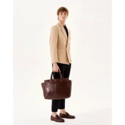 Elegante bolso de cuero para hombre de estilo empresarial