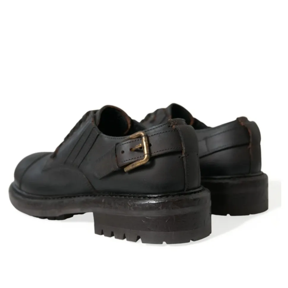 Elegantes Zapatos Derby de Cuero para Hombre
